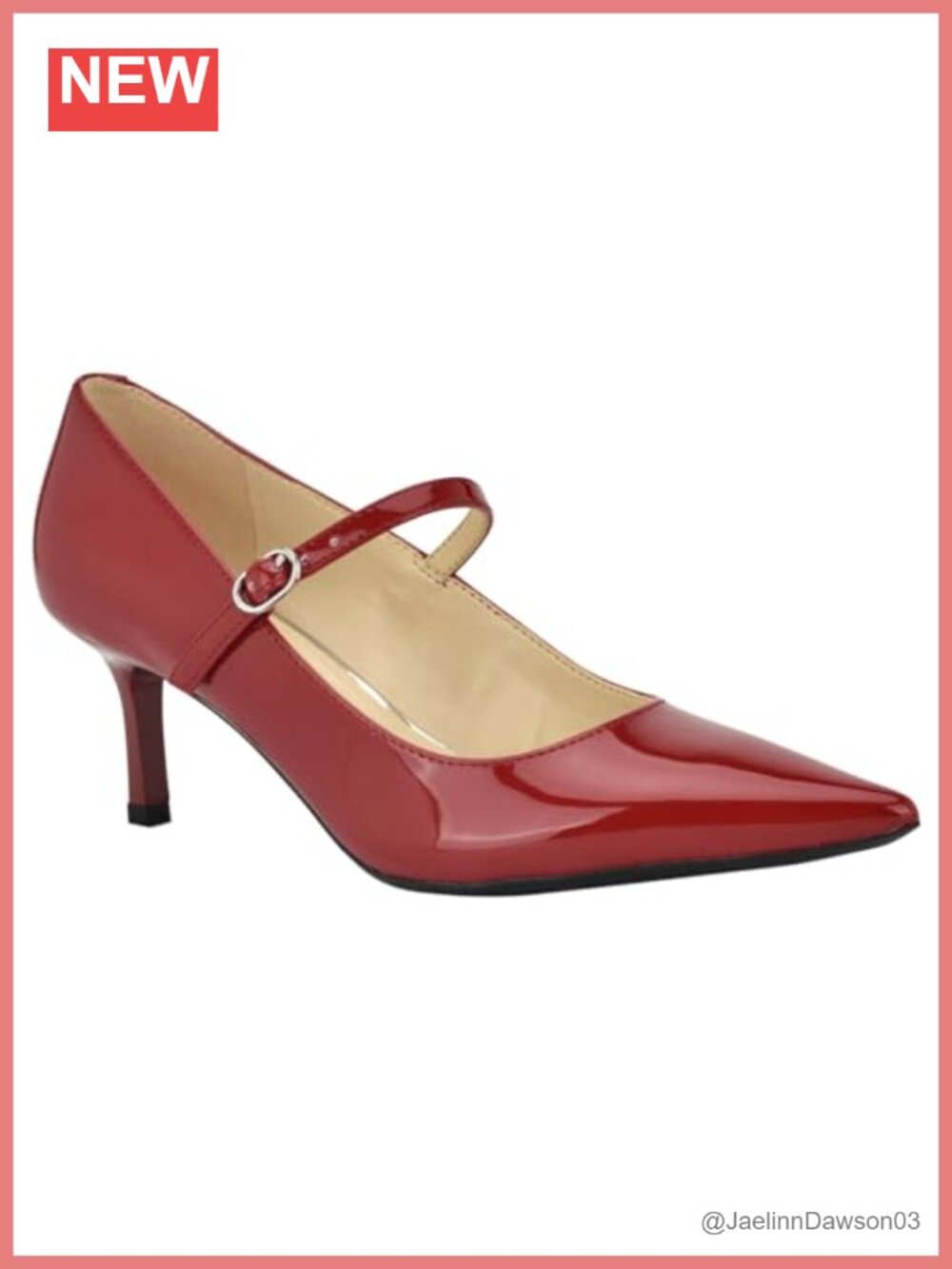 Nine West Hadey Faux Patent Leather Pointed Toe Stiletto Mary Jane Pumps